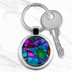 Imposant Abstract Teal Key Chains (round) 