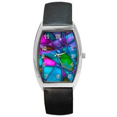 Imposant Abstract Teal Barrel Metal Watches by ImpressiveMoments