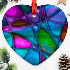 Imposant Abstract Teal Heart Ornament (2 Sides) by ImpressiveMoments