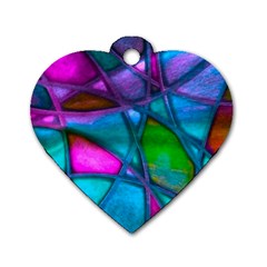 Imposant Abstract Teal Dog Tag Heart (two Sides) by ImpressiveMoments