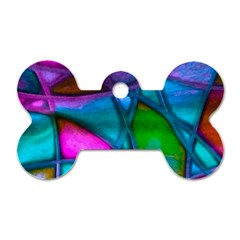 Imposant Abstract Teal Dog Tag Bone (one Side)