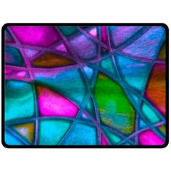 Imposant Abstract Teal Fleece Blanket (large) 