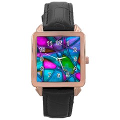 Imposant Abstract Teal Rose Gold Watches