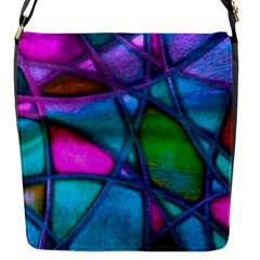 Imposant Abstract Teal Flap Messenger Bag (s)