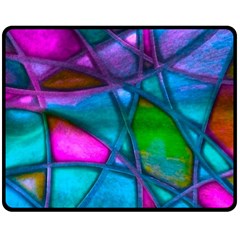 Imposant Abstract Teal Double Sided Fleece Blanket (medium) 