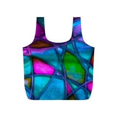 Imposant Abstract Teal Full Print Recycle Bags (s) 