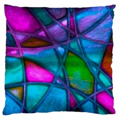 Imposant Abstract Teal Large Flano Cushion Cases (one Side)  by ImpressiveMoments