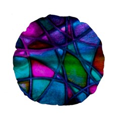 Imposant Abstract Teal Standard 15  Premium Flano Round Cushions