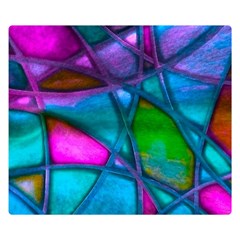 Imposant Abstract Teal Double Sided Flano Blanket (small) 