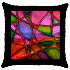 Imposant Abstract Red Throw Pillow Cases (Black)