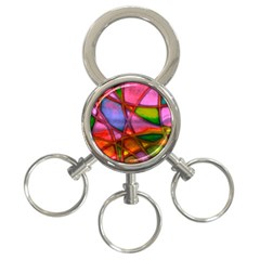 Imposant Abstract Red 3-ring Key Chains