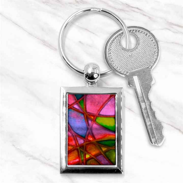 Imposant Abstract Red Key Chains (Rectangle) 