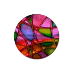 Imposant Abstract Red Rubber Coaster (round)  by ImpressiveMoments