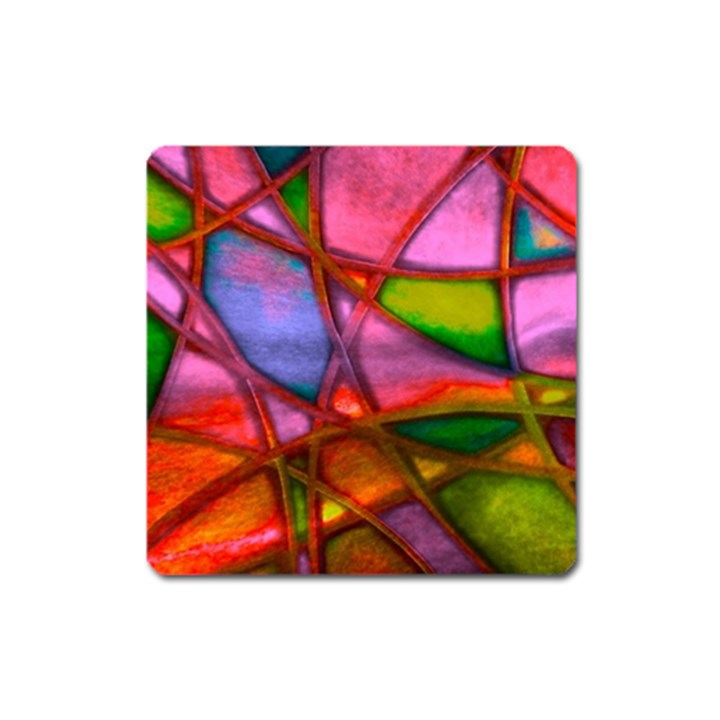 Imposant Abstract Red Square Magnet