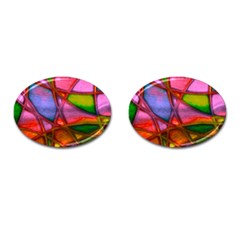 Imposant Abstract Red Cufflinks (oval)