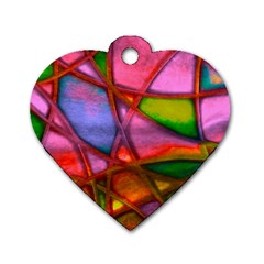 Imposant Abstract Red Dog Tag Heart (one Side)