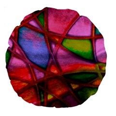 Imposant Abstract Red Large 18  Premium Round Cushions