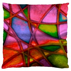 Imposant Abstract Red Large Flano Cushion Cases (one Side) 