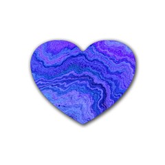 Keep Calm Blue Rubber Coaster (heart)  by ImpressiveMoments