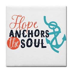 Hope Anchors The Soul Nautical Quote Tile Coasters