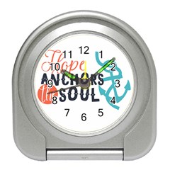 Hope Anchors The Soul Nautical Quote Travel Alarm Clocks