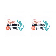 Hope Anchors The Soul Nautical Quote Cufflinks (square)