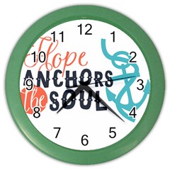 Hope Anchors The Soul Nautical Quote Color Wall Clocks by CraftyLittleNodes