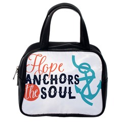 Hope Anchors The Soul Nautical Quote Classic Handbags (one Side) by CraftyLittleNodes