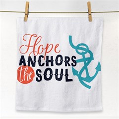 Hope Anchors The Soul Nautical Quote Face Towel by CraftyLittleNodes