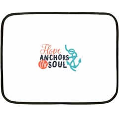 Hope Anchors The Soul Nautical Quote Double Sided Fleece Blanket (mini) 