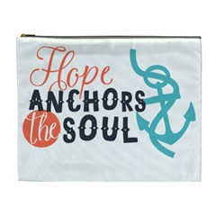 Hope Anchors The Soul Nautical Quote Cosmetic Bag (xl) by CraftyLittleNodes