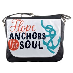 Hope Anchors The Soul Nautical Quote Messenger Bags by CraftyLittleNodes