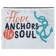 Hope Anchors The Soul Nautical Quote Cosmetic Bag (xxxl) 