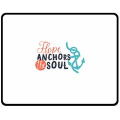 Hope Anchors The Soul Nautical Quote Double Sided Fleece Blanket (medium) 