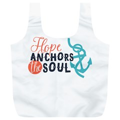 Hope Anchors The Soul Nautical Quote Full Print Recycle Bags (l)  by CraftyLittleNodes