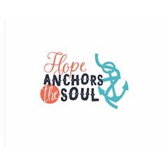 Hope Anchors The Soul Nautical Quote Double Sided Flano Blanket (medium) 