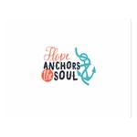 Hope Anchors The Soul Nautical Quote Double Sided Flano Blanket (Large)  80 x60  Blanket Front