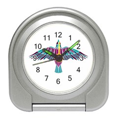 Stained Glass Bird Illustration  Travel Alarm Clocks