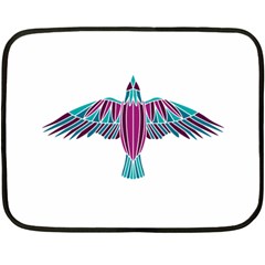 Stained Glass Bird Illustration  Double Sided Fleece Blanket (mini) 