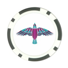 Stained Glass Bird Illustration  Poker Chip Card Guards (10 Pack) 