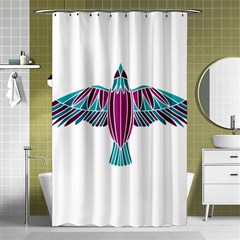 Stained Glass Bird Illustration  Shower Curtain 48  X 72  (small)  by carocollins