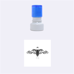 Stained Glass Bird Illustration  Rubber Round Stamps (small)