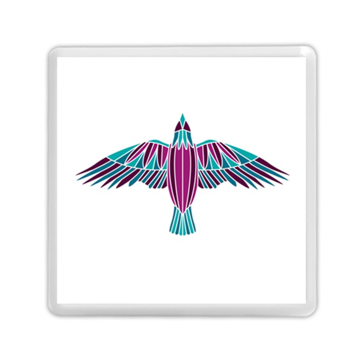 Stained Glass Bird Illustration  Memory Card Reader (Square) 