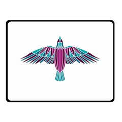 Stained Glass Bird Illustration  Double Sided Fleece Blanket (small) 