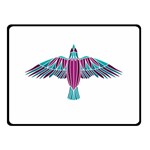 Stained Glass Bird Illustration  Double Sided Fleece Blanket (Small)  45 x34  Blanket Back