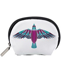 Stained Glass Bird Illustration  Accessory Pouches (small) 