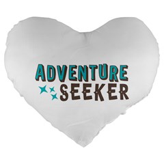 Adventure Seeker Large 19  Premium Flano Heart Shape Cushions