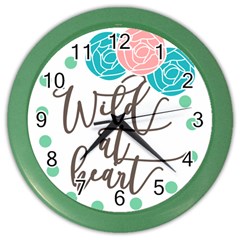 Wild At Heart Flowers Color Wall Clocks