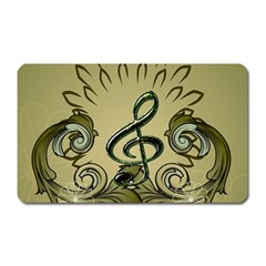 Decorative Clef With Damask In Soft Green Magnet (rectangular) by FantasyWorld7