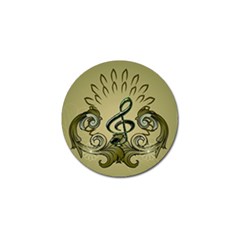 Decorative Clef With Damask In Soft Green Golf Ball Marker